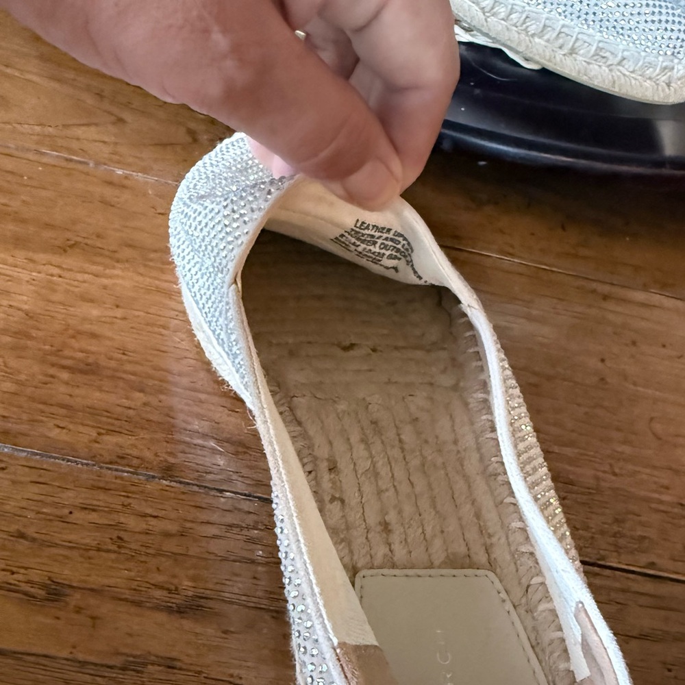 New Tory Burch Everly Espadrille Crystal Embellished in New Cream Sz 8.5. - Picture 9 of 14